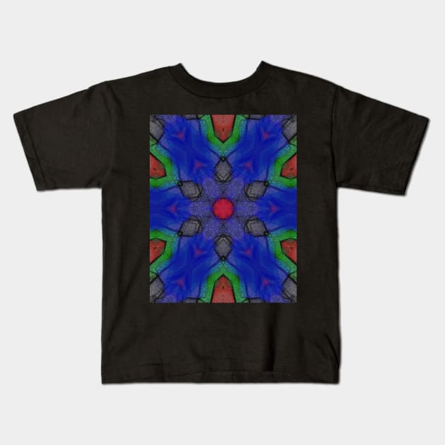 Six Mirrors And The Red Heart In Blue Kids T-Shirt by SpieklyArt